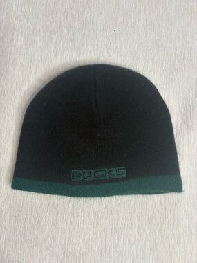 Ducks Black & Dark Green Knit Beanie Hat